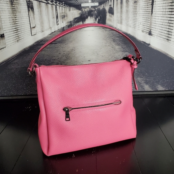 Pink Confetti Coach Pebble Leather Purse - Picture 1 of 15